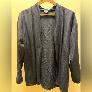 Eileen Fisher Women's Black Silk/ Linen Blend Long Sleeve Kimono Top Size M